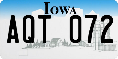 IA license plate AQT072