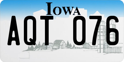 IA license plate AQT076