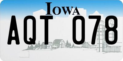 IA license plate AQT078
