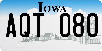 IA license plate AQT080