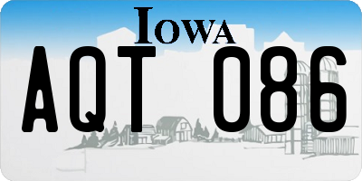IA license plate AQT086