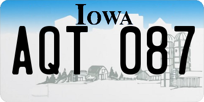 IA license plate AQT087