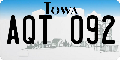 IA license plate AQT092
