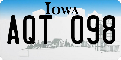IA license plate AQT098