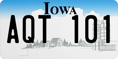 IA license plate AQT101