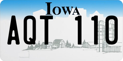 IA license plate AQT110