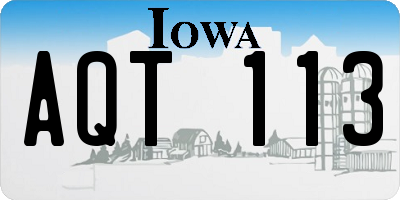IA license plate AQT113