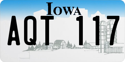 IA license plate AQT117