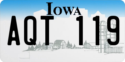 IA license plate AQT119