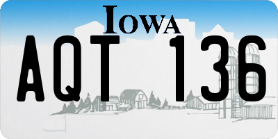 IA license plate AQT136