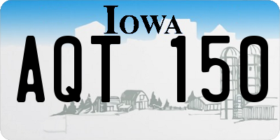 IA license plate AQT150