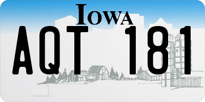 IA license plate AQT181