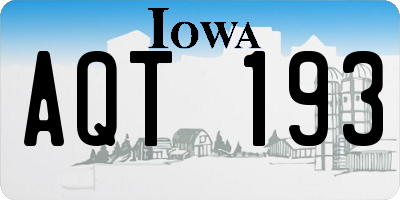 IA license plate AQT193