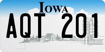 IA license plate AQT201