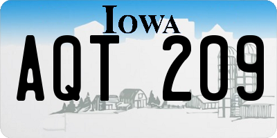 IA license plate AQT209