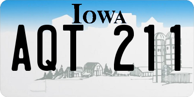 IA license plate AQT211