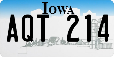 IA license plate AQT214