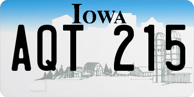 IA license plate AQT215
