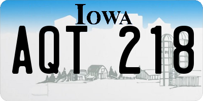 IA license plate AQT218
