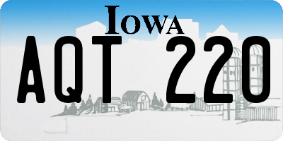 IA license plate AQT220