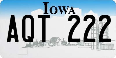 IA license plate AQT222
