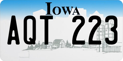 IA license plate AQT223
