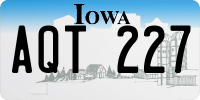 IA license plate AQT227
