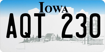 IA license plate AQT230