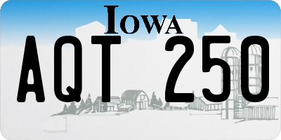 IA license plate AQT250