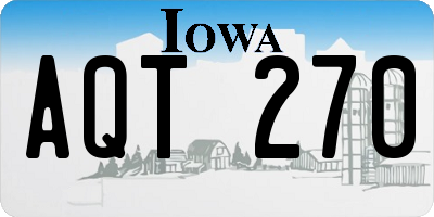IA license plate AQT270