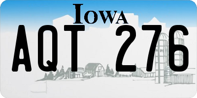 IA license plate AQT276