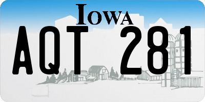 IA license plate AQT281