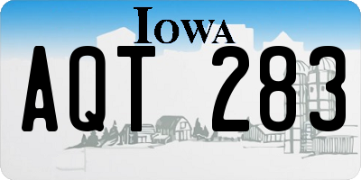 IA license plate AQT283