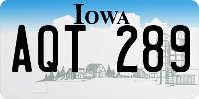 IA license plate AQT289