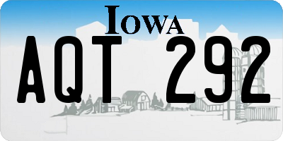 IA license plate AQT292