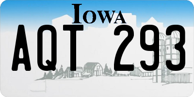 IA license plate AQT293