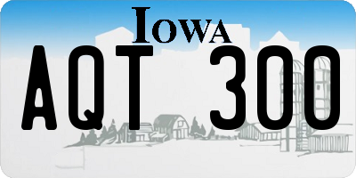 IA license plate AQT300