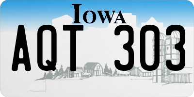 IA license plate AQT303