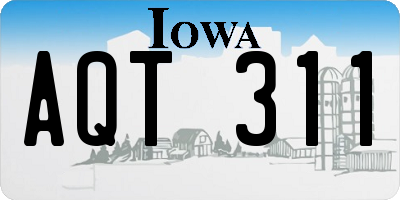 IA license plate AQT311