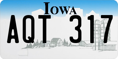 IA license plate AQT317