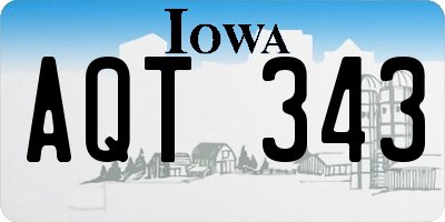 IA license plate AQT343