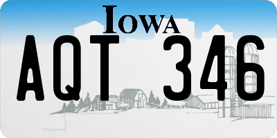 IA license plate AQT346