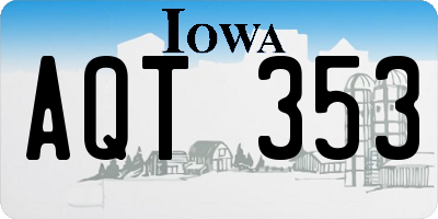 IA license plate AQT353