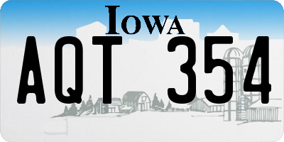 IA license plate AQT354