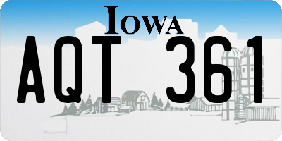 IA license plate AQT361