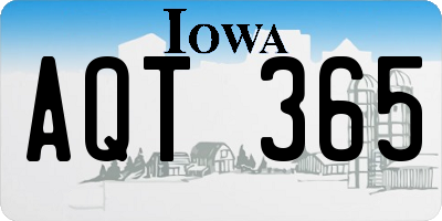 IA license plate AQT365
