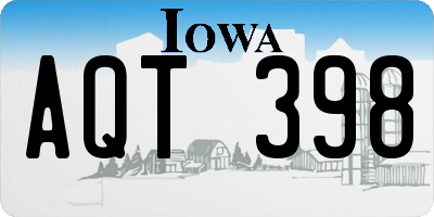 IA license plate AQT398