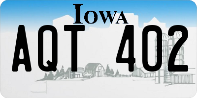 IA license plate AQT402