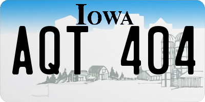 IA license plate AQT404