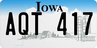 IA license plate AQT417